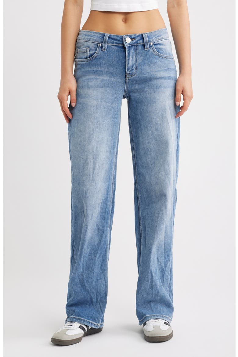 Bella Butterfly Wide Leg Jeans, Main, color, LIGHT BLUE