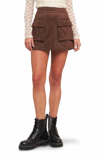 FLYING TOMATO Faux Suede Cargo Miniskort