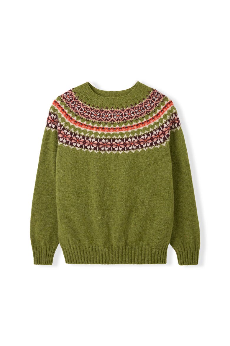 Highlands Crew Neck Sweater, Alternate, color, Clover Green