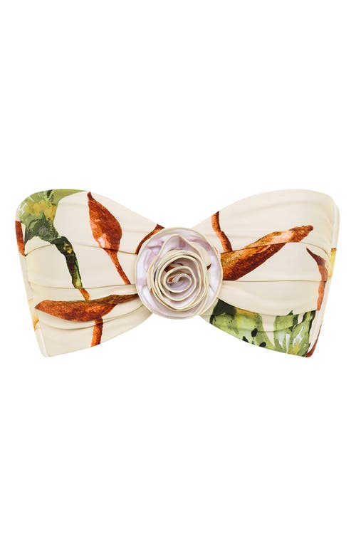 MONTCE MONTCE ROOTED FLORAL ROSA BANDEAU BIKINI TOP