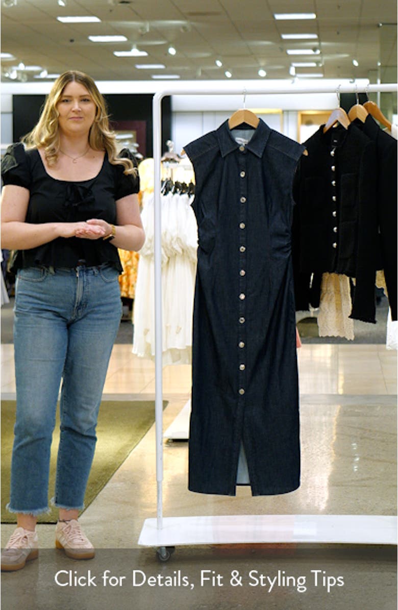 Airflex Leah Cotton Blend Denim Shirtdress, sales video thumbnail