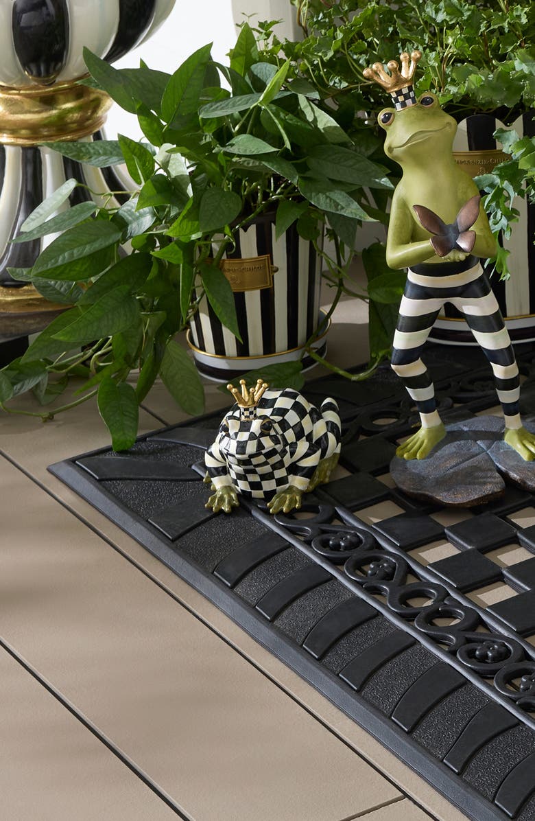 MACKENZIE CHILDS Courtly Check Frog Hide-a-Key, Alternate, color, Black