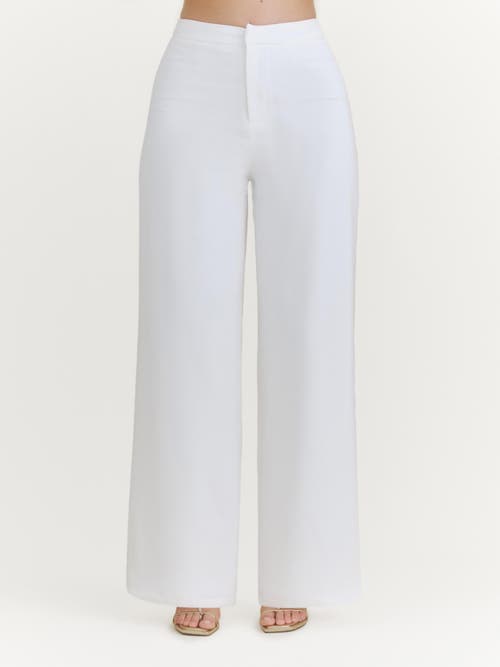 Six Stories Blake Tailored Wide Leg Pants In White
