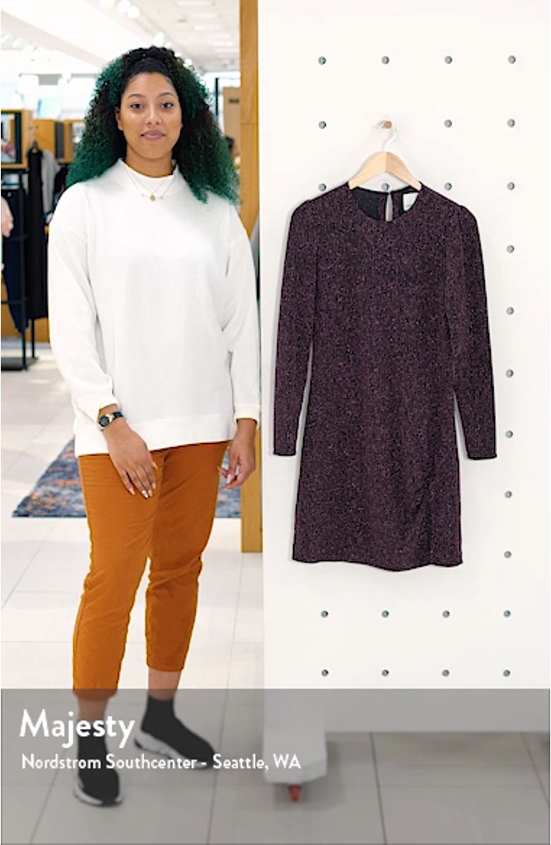 Metallic Texture Long Sleeve Minidress, sales video thumbnail