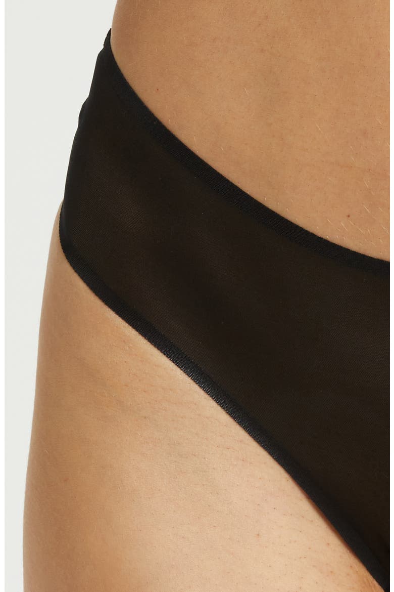 Chic Mesh Thong, Alternate, color, BLACK