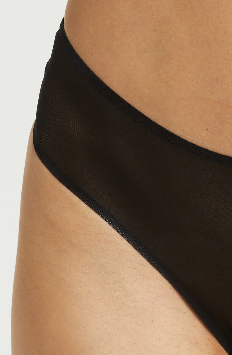 Commando Chic Mesh Thong, Alternate, color, Black