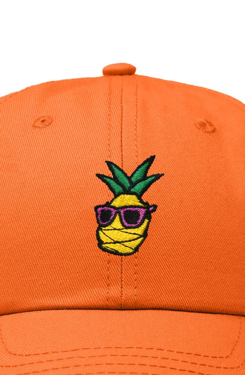 Dalix Pineapple Embroidered Dad Hat In Orange