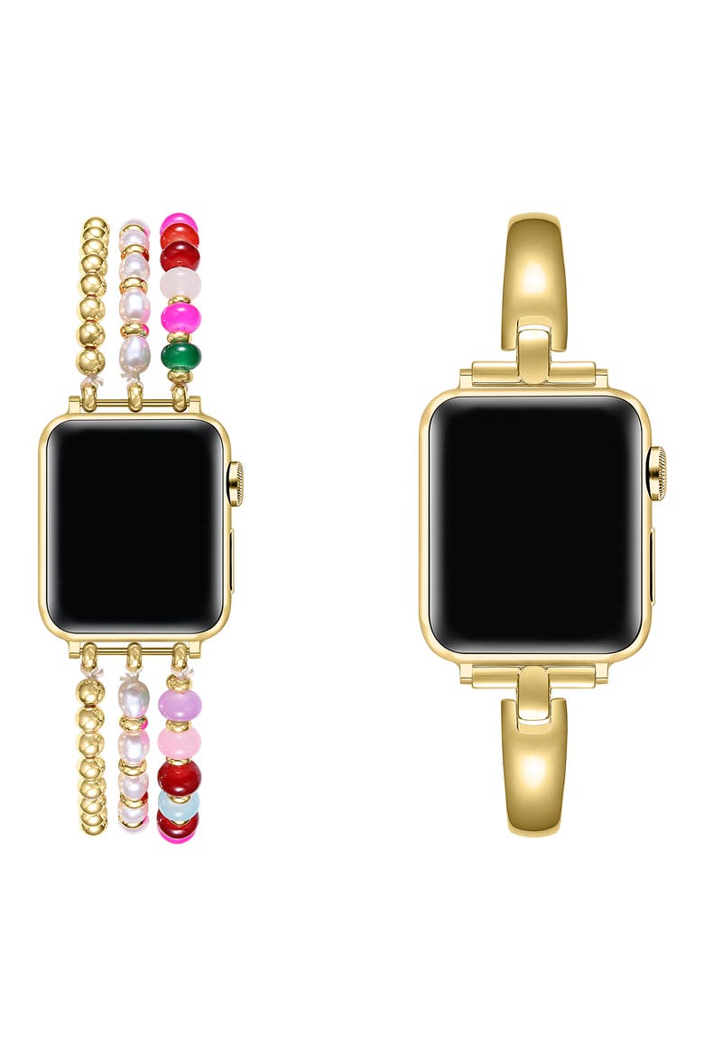 Jasmine Alexis 2-Pack Apple Watch® Watchbands, Alternate, color, GOLD