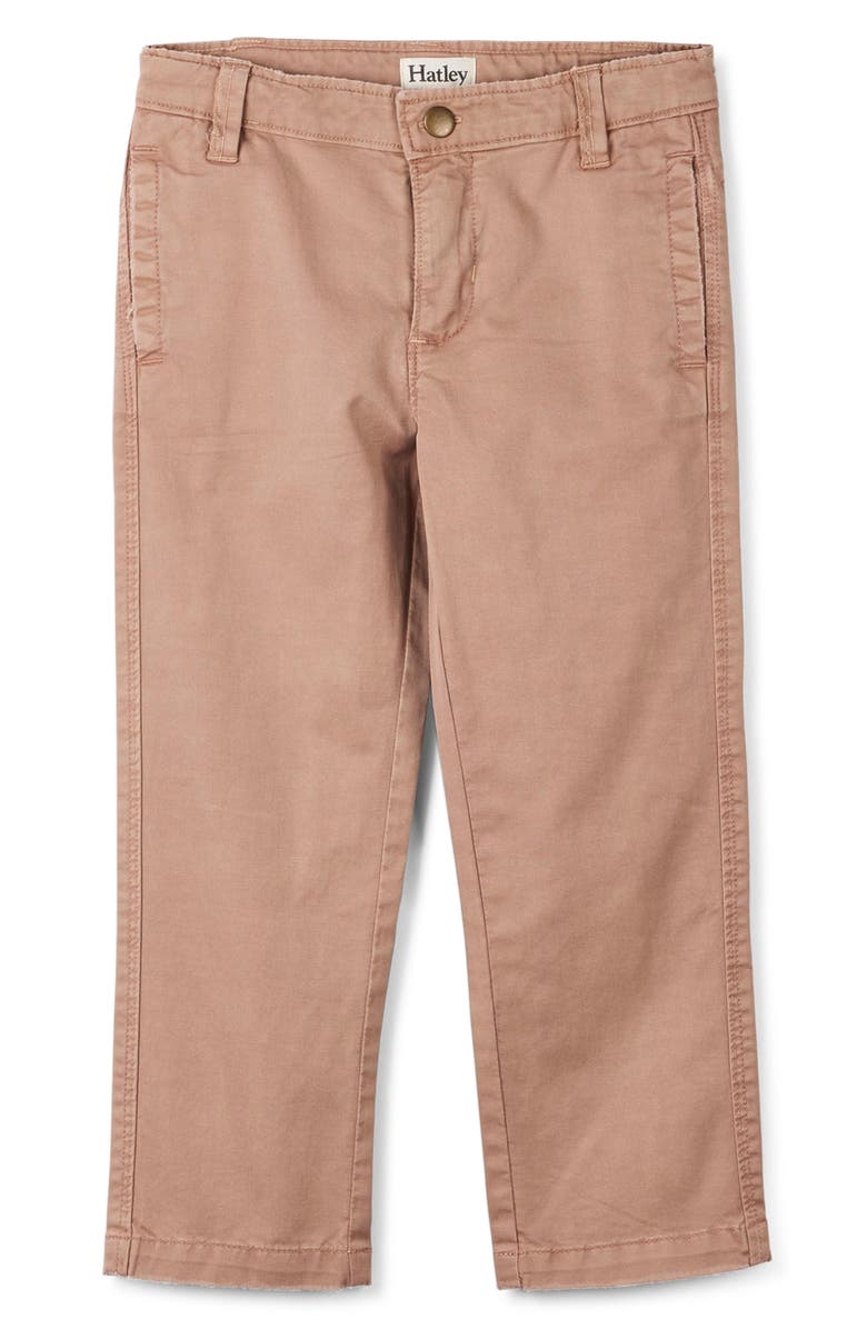 Hatley Kids' Twill Cotton Pants, Main, color, Brown
