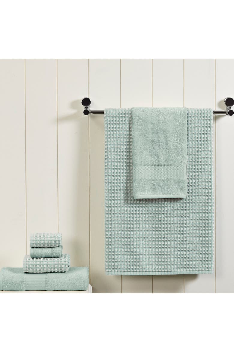 Luxury Spa Cobblestone Quick Dry 6-Piece Towel Set - White, Alternate, color, BLUE