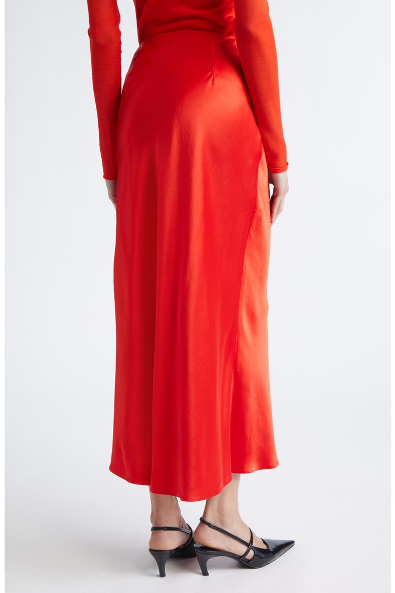 Bias Cut Washed Twill Slip Skirt, Alternate, color, PAPAYA