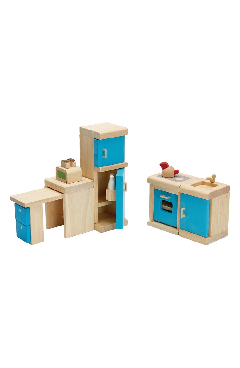 PlanToys<sup>®</sup> Dollhouse Kitchen Set, Alternate, color, Brown