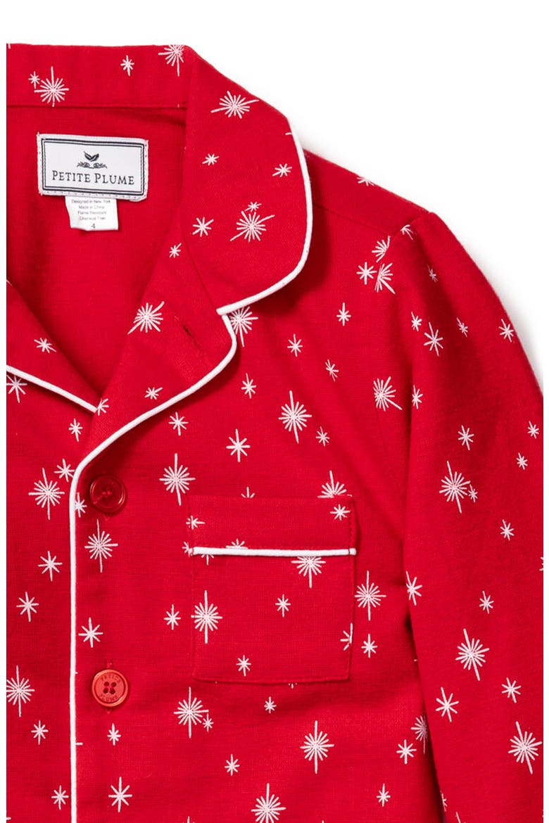 Starry Night Two-Piece Pajamas, Alternate, color, RED