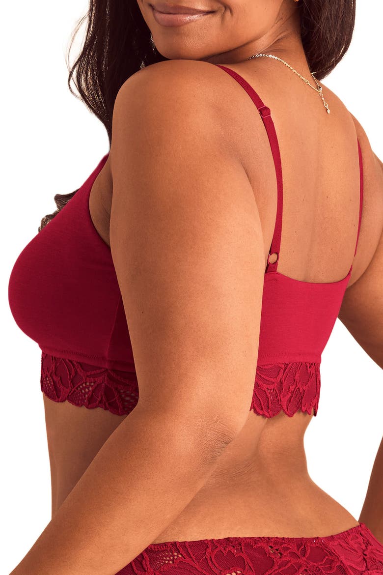 Shiloh Contour Bralette Bra, Alternate, color, Dark red