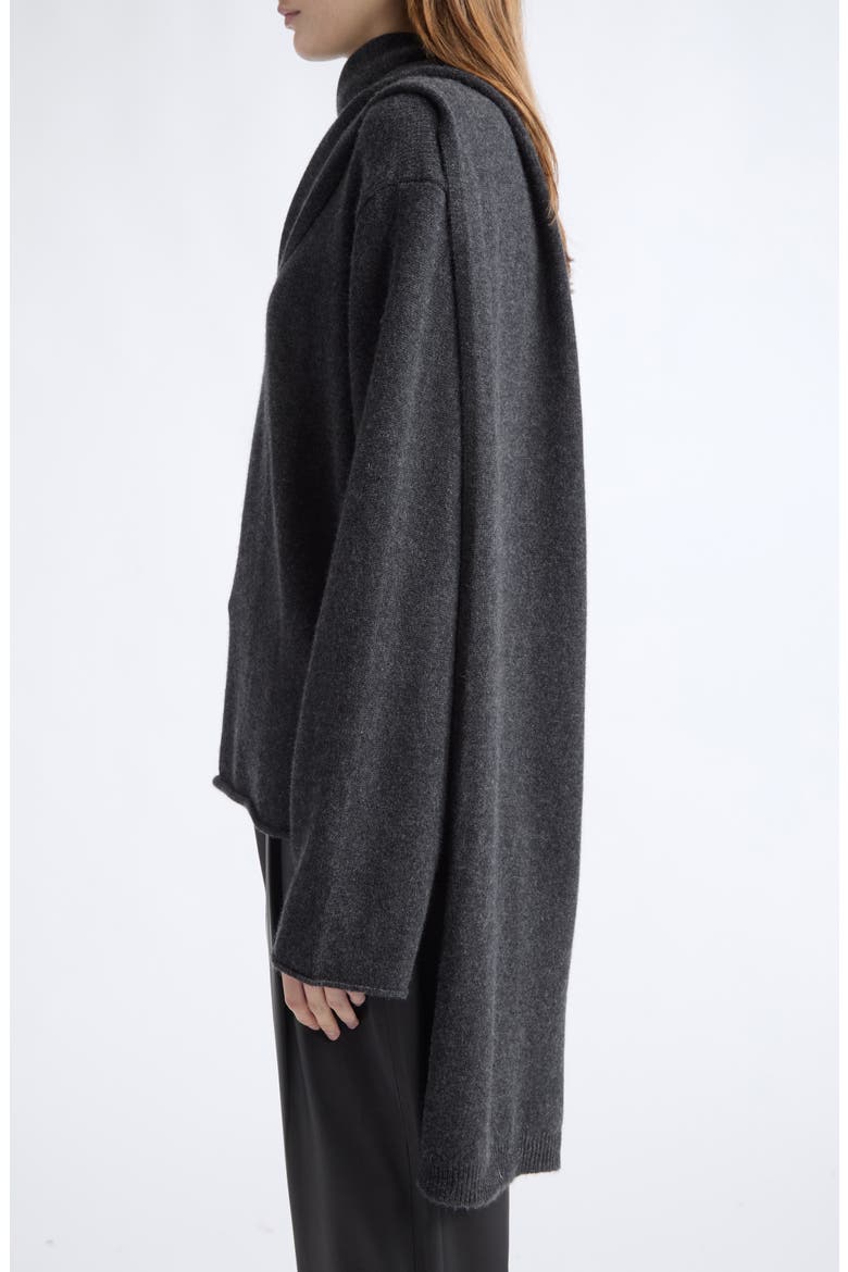 Frances Cashmere Wrap Scarf Sweater, Alternate, color, CHARCOAL