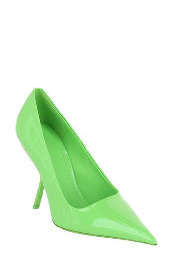 Ferragamo Pointed Toe Pump In Green