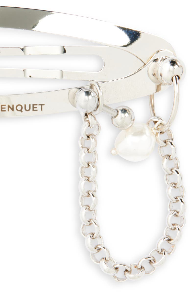 Justine Clenquet Lisa Chain & Piercing Barrette, Alternate, color, Palladium