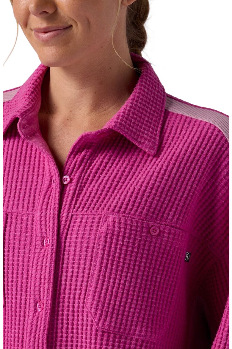 Waffle Button-Up - Women's, Alternate, color, Rose Violet