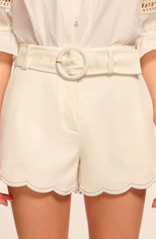 RAMY BROOK RAMY BROOK VIOLETA BELTED SCALLOP TRIM SHORTS 
