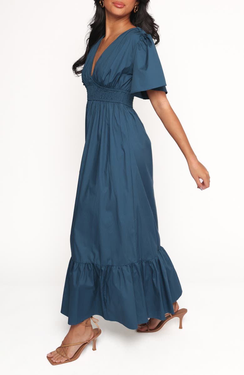 Petal & Pup Tessa Smocked Ruffle Hem Maxi Dress, Alternate, color, Blue