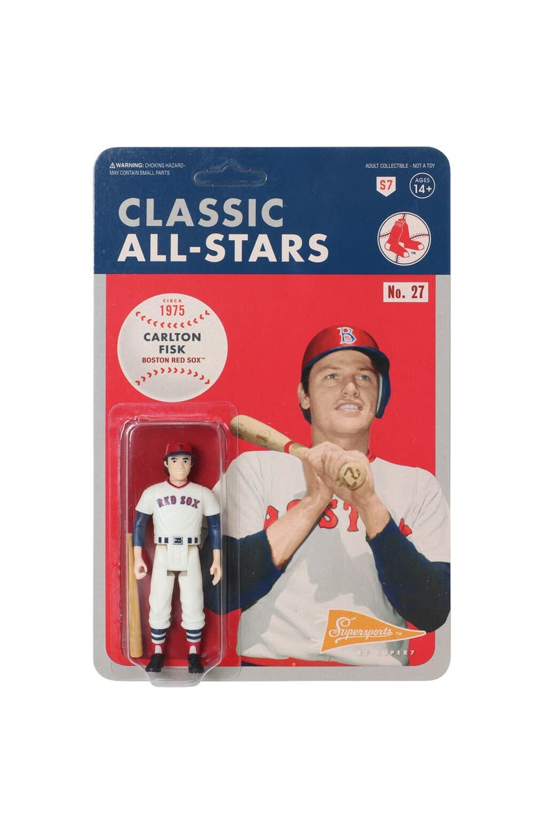 SUPER7 Carlton Fisk (Boston Red Sox) Super7 Classic All-Starts 3.75 Inch Figure, Main, color, Multi-Color