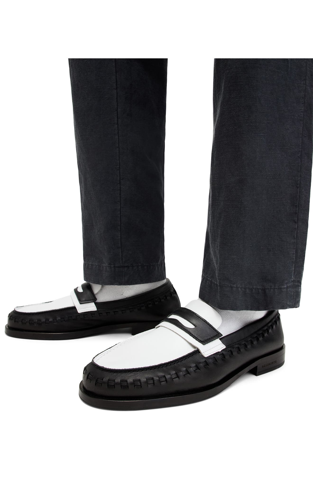 AllSaints Sammy Two-Tone Penny Loafer, Alternate, color, 