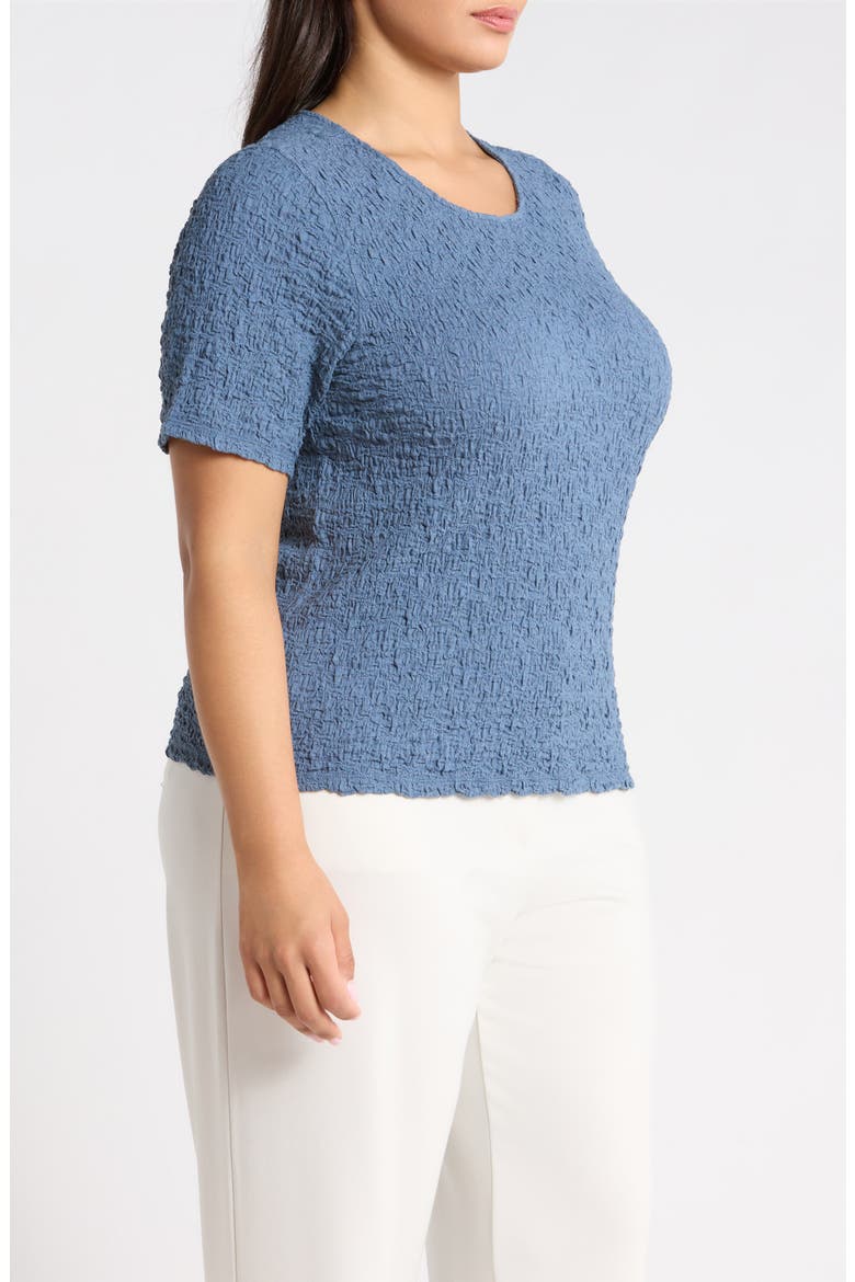 Crinkled Knit Organic Cotton Blend Top, Alternate, color, COLD SPRAY