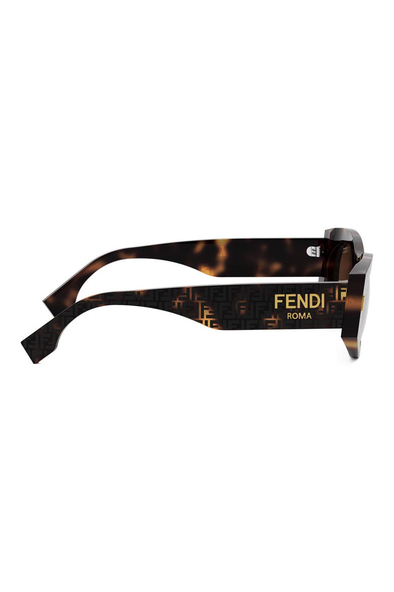 'Fendi Roma 52mm Oval Sunglasses, Alternate, color, HAVANA / BROWN