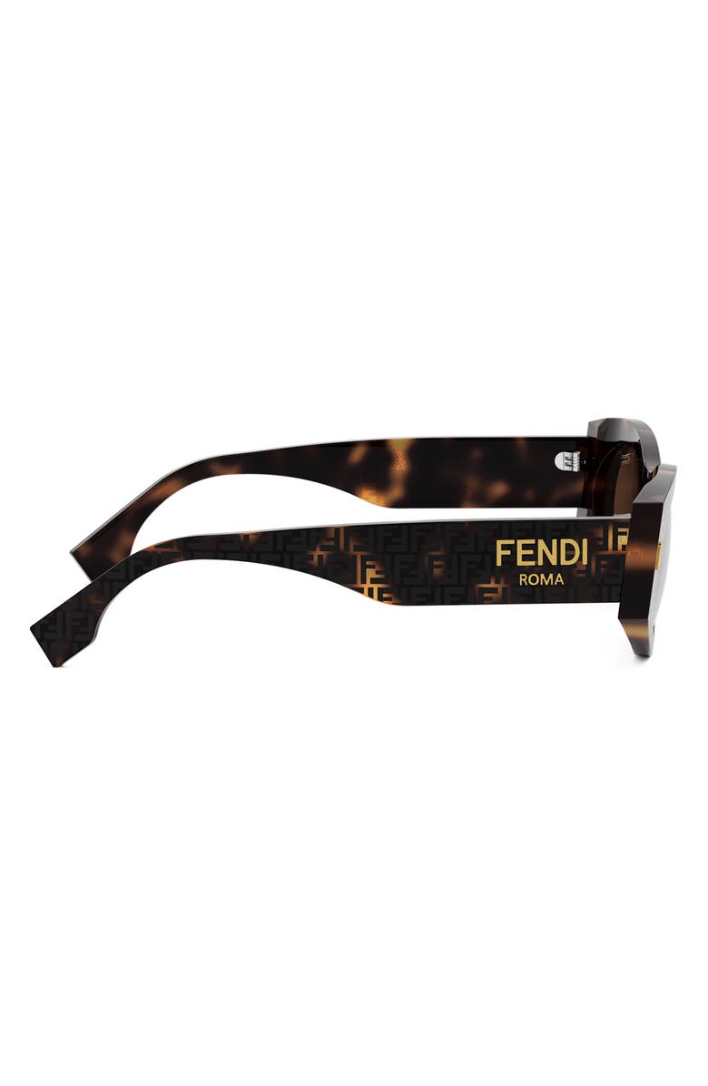 Fendi 'Fendi Roma 52mm Oval Sunglasses, Alternate, color, Havana / Brown