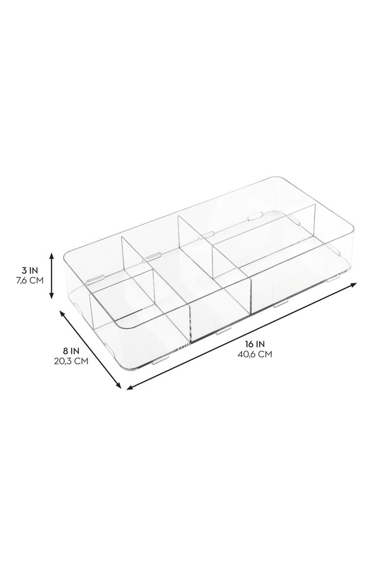 iDesign Clarity Interlocking 5-Section Drawer Organizer - Clear - Set of 2, Alternate, color, Clear