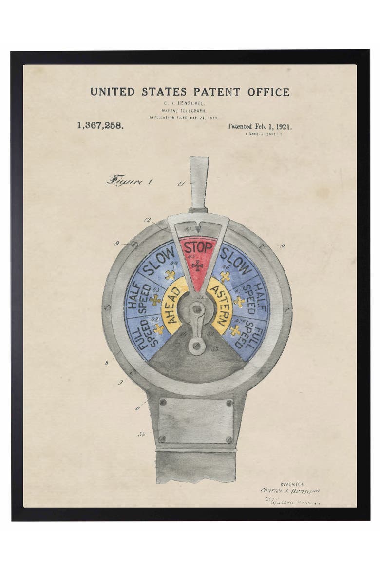 Marine Telegraph Patent in Black Frame, Main, color, No Color