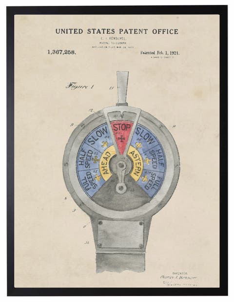 Marine Telegraph Patent in Black Frame