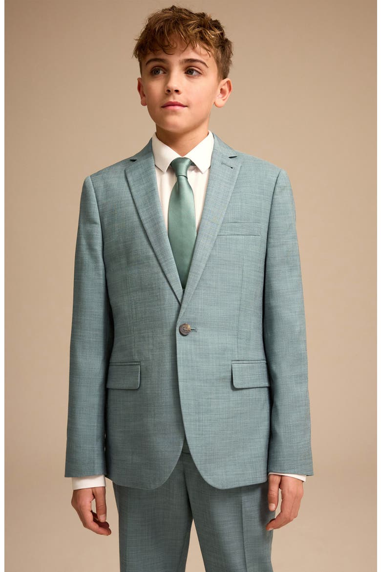 Kids' Skinny Fit Textured Green Sport Coat, Alternate, color, GREEN