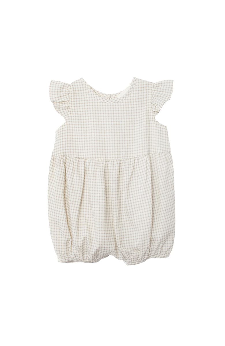 Mabel + Honey Dakota Ruffled Short Sleeve Romper, Main, color, Ivory