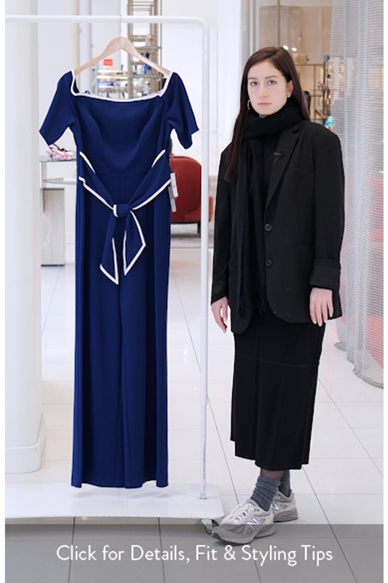 Tie Waist Knit Crepe Jumpsuit video