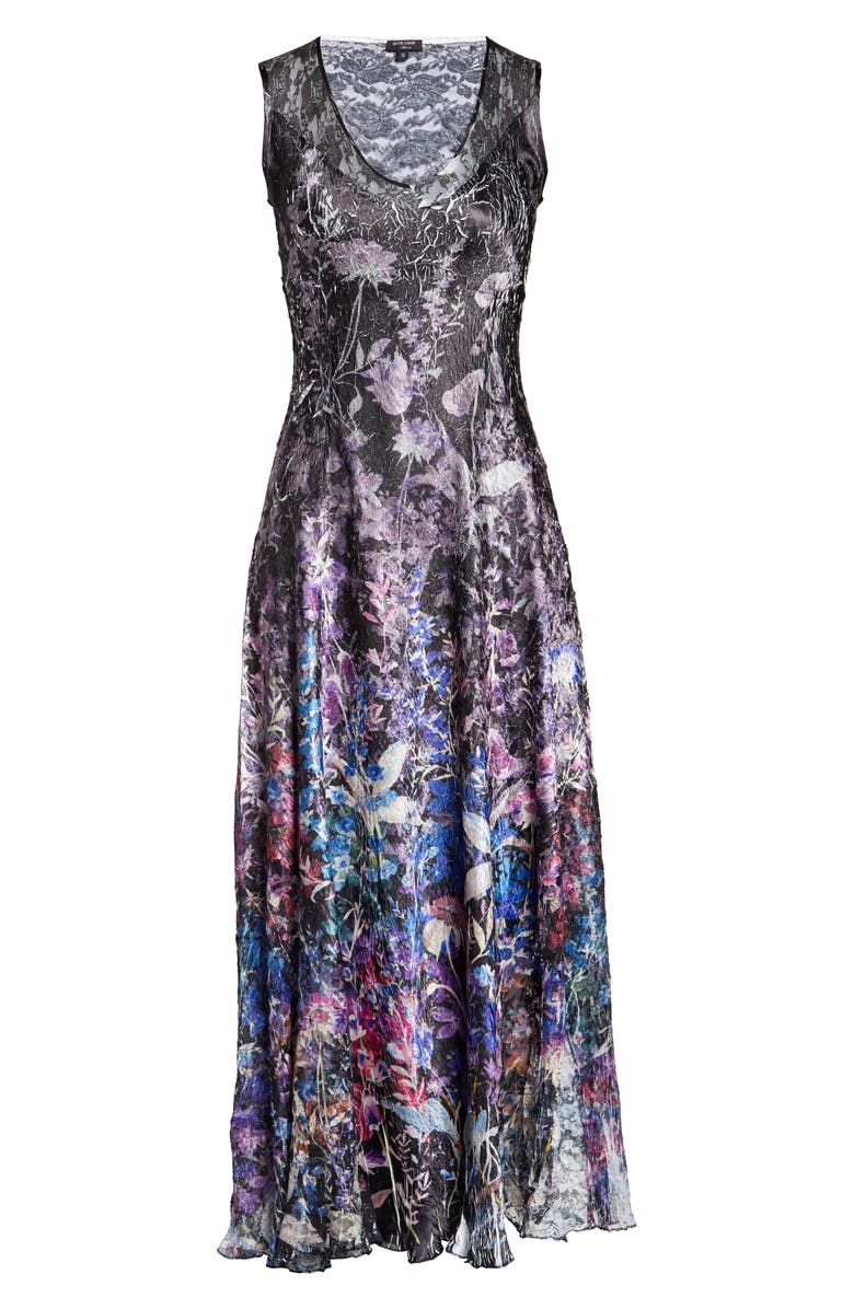 Komarov Lace-Up Back Charmeuse Gown, Alternate, color, 