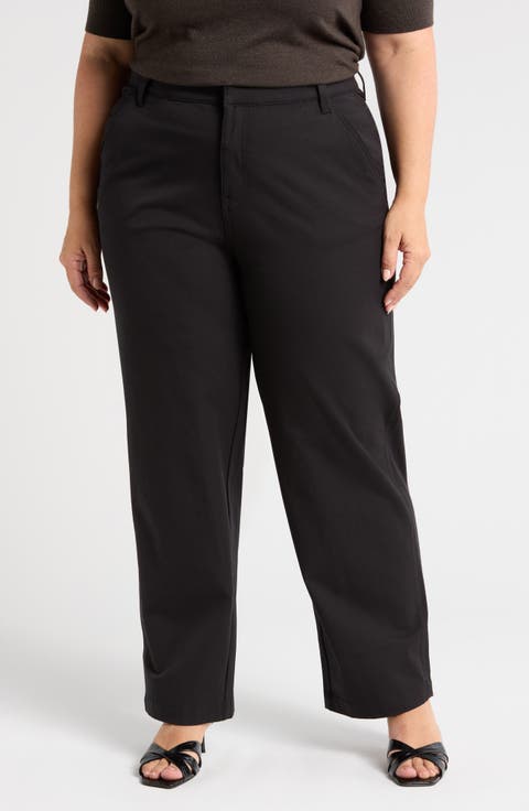 Orchard High Waist Stretch Twill Chino Pants (Plus)
