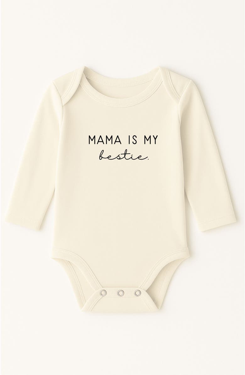Tenth & Pine Mama Is My Bestie - Organic Long Sleeve Baby Bodysuit, Main, color, 