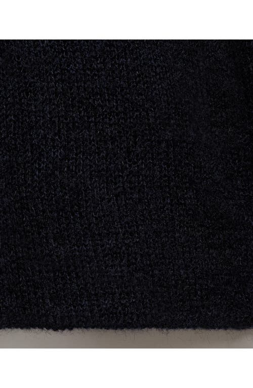 Mango Semitransparent Knitted Sweater Dark Navy In Multi