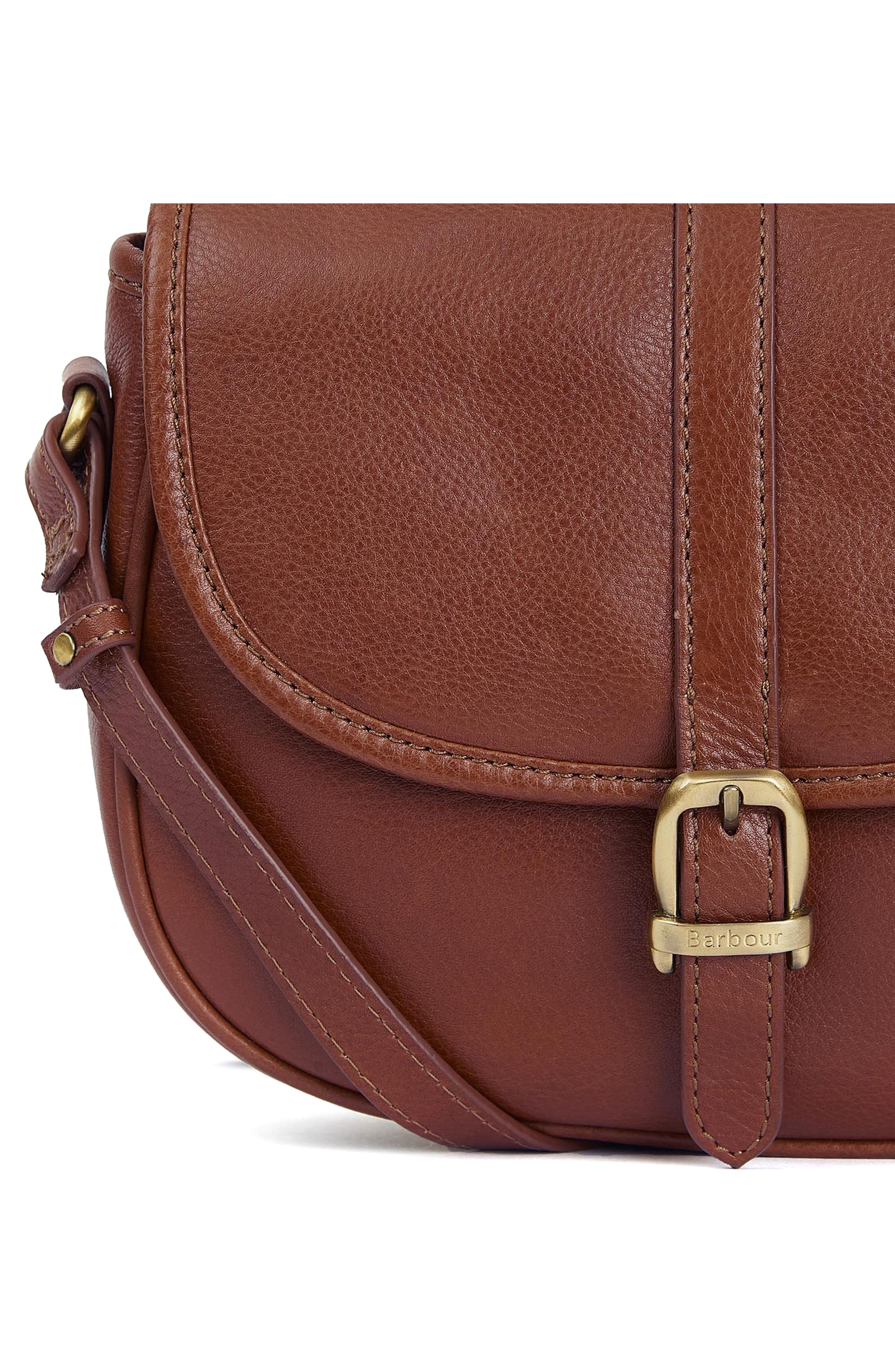 Barbour Laire Medium Leather Saddle Bag, Alternate, color, Brown
