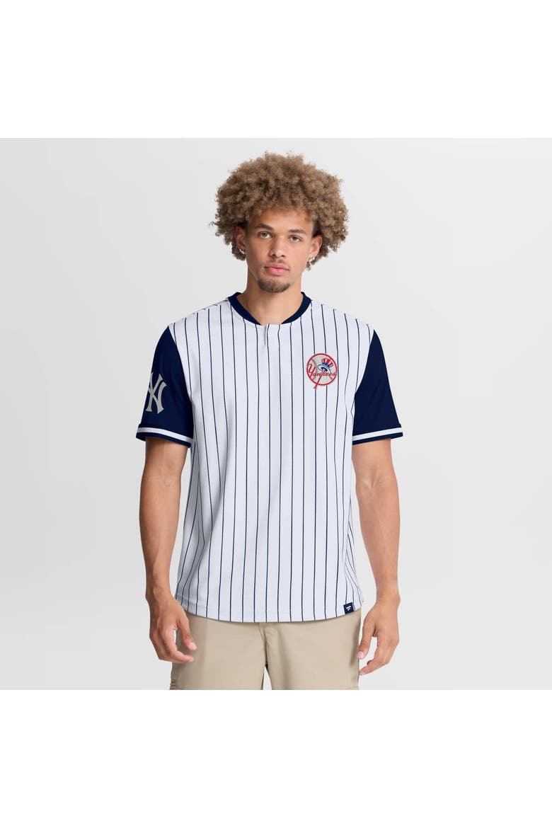 Men's Fanatics White/Navy New York Yankees Pinstripe Walk Off Shirt, Main, color, White