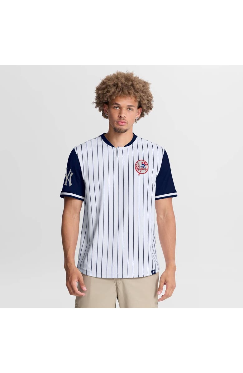 FANATICS Men's Fanatics White/Navy New York Yankees Pinstripe Walk Off Shirt, Main, color, White