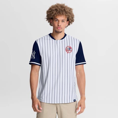 Men's Fanatics White/Navy New York Yankees Pinstripe Walk Off Shirt