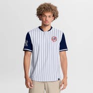 FANATICS Men's Fanatics White/Navy New York Yankees Pinstripe Walk Off Shirt