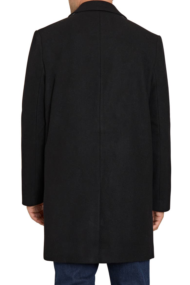 Two-Button Wool Blend Coat, Alternate, color, BLACK