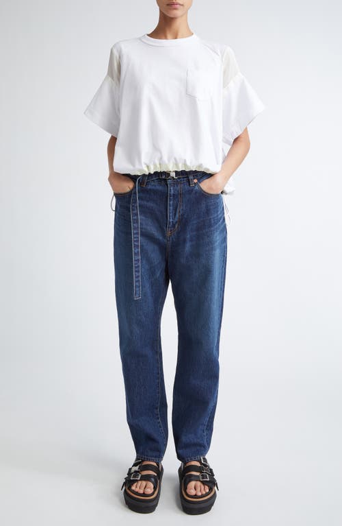 Sacai X Thomas Mason Paneled Mixed Media T-shirt