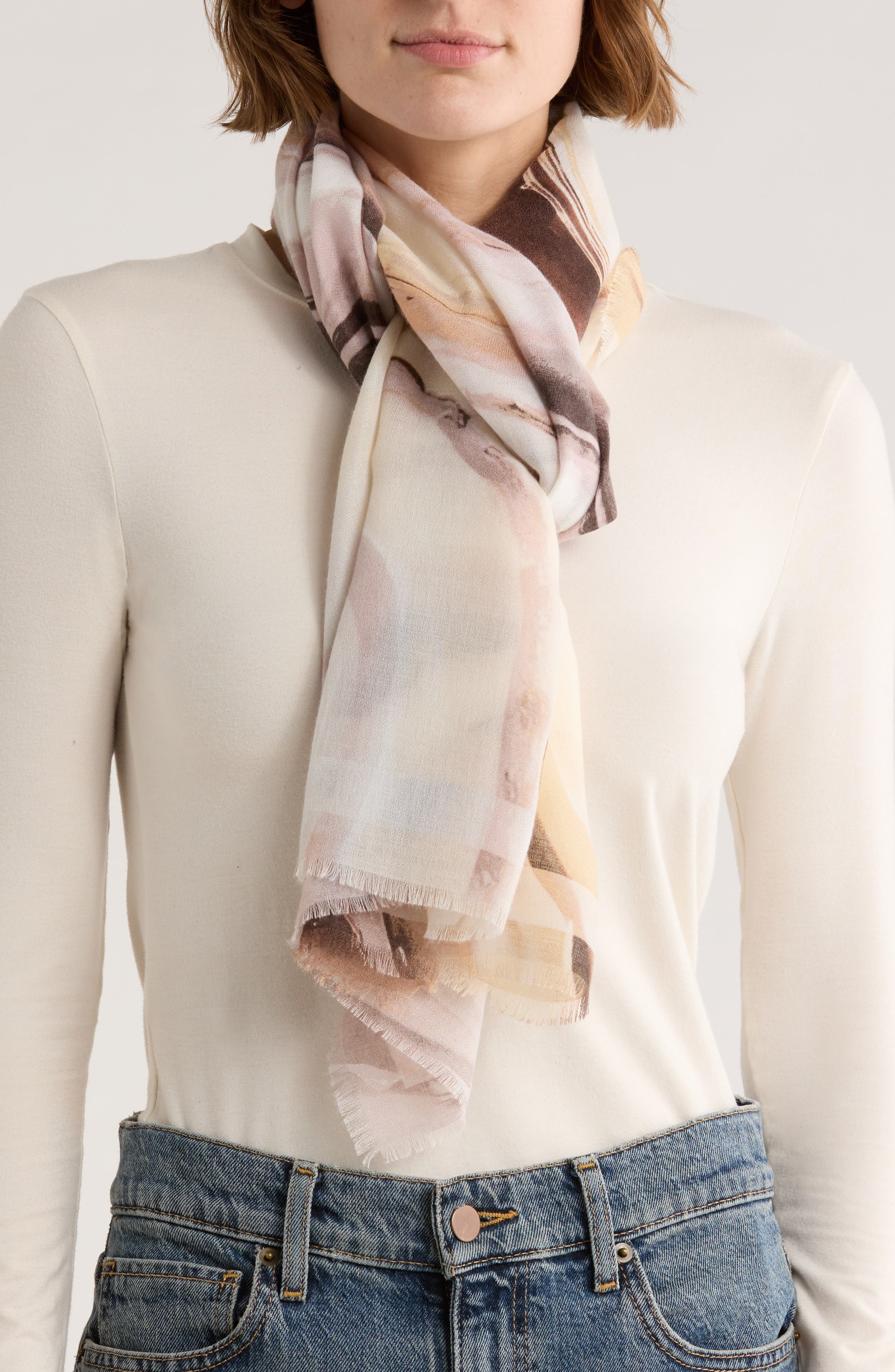 Vince Camuto Copenhagen Marble Wave Oblong Scarf