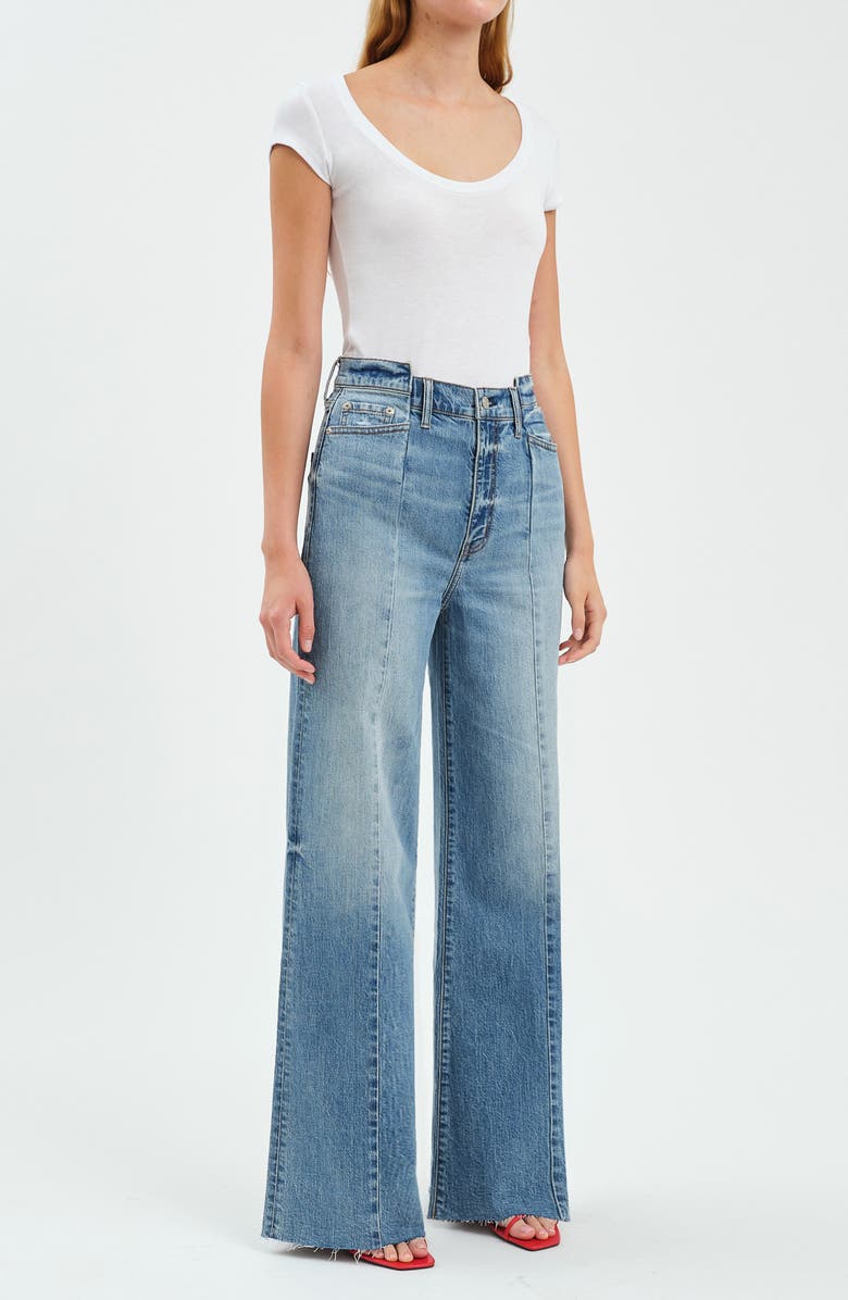 DAZE Rocky Tear Repair High Waist Wide Leg Jeans, Alternate, color, Dream On Vintage