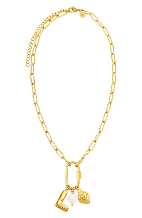 Carabiner Initial Necklace