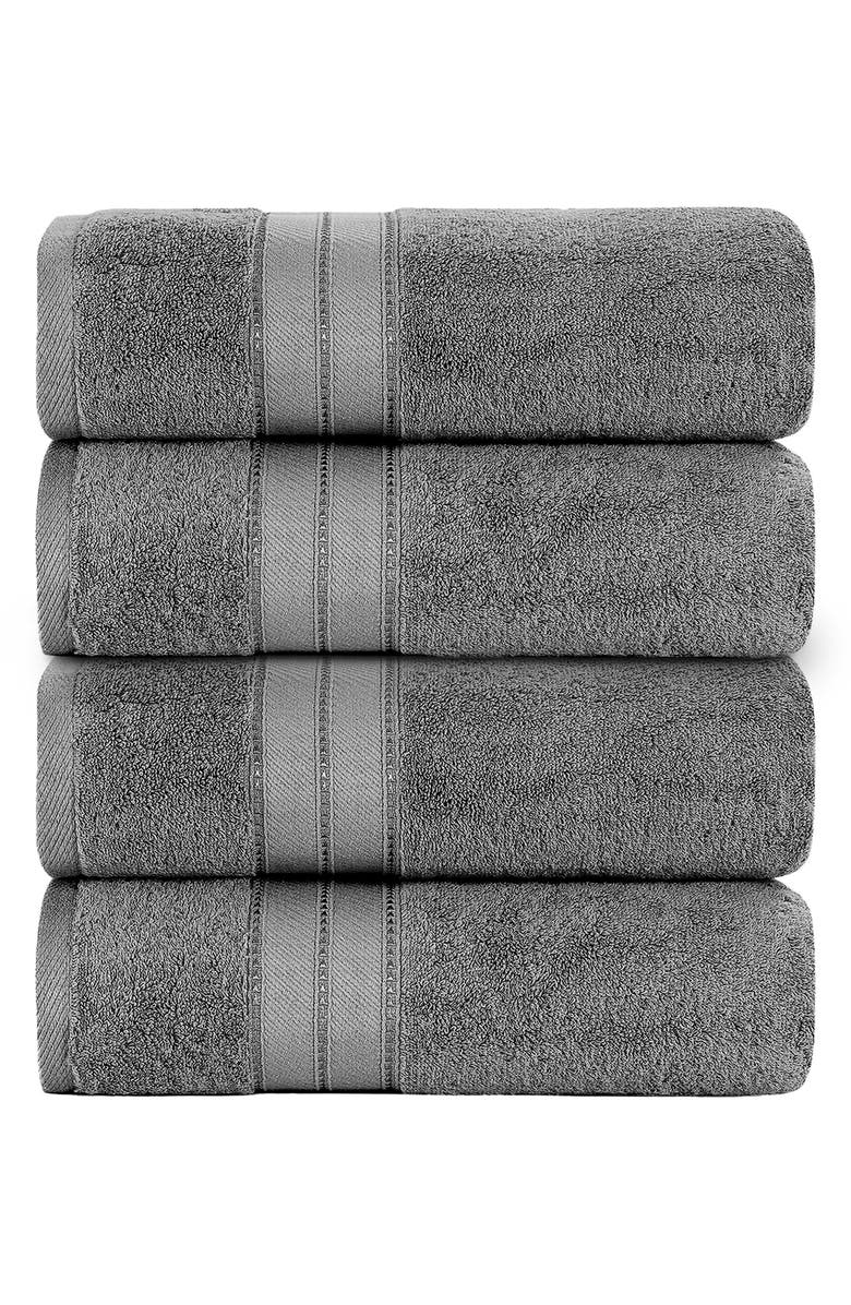 Modern Threads Spunloft Bath Towel - Set of 4, Main, color, Charcoal